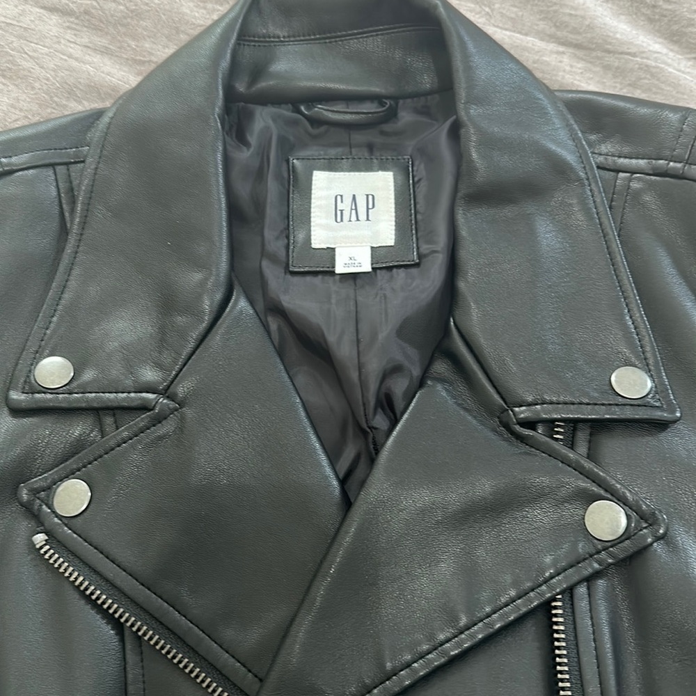 Vegan Leather Gap Moto Jacket
